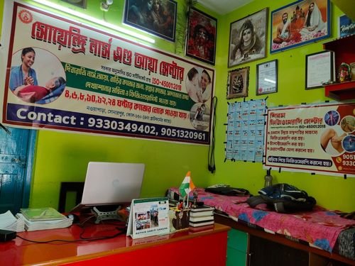 Soendri Nurse and Aya Centre office with the ISO 45001 banner and contact numbers